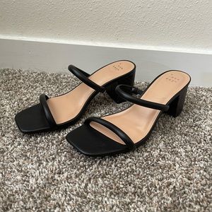 New Black Chunky Heels